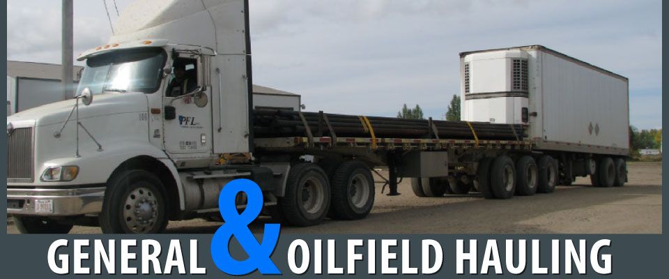 Semi Truck Hauling Two Trailers \ General &amp; Oilfield Hauling